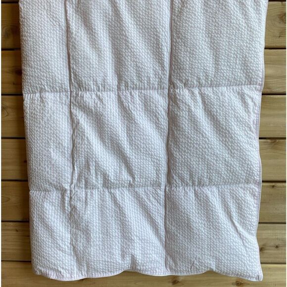 Pink and White Pink and White Seersucker Bed Comforter - Picture 2 of 6